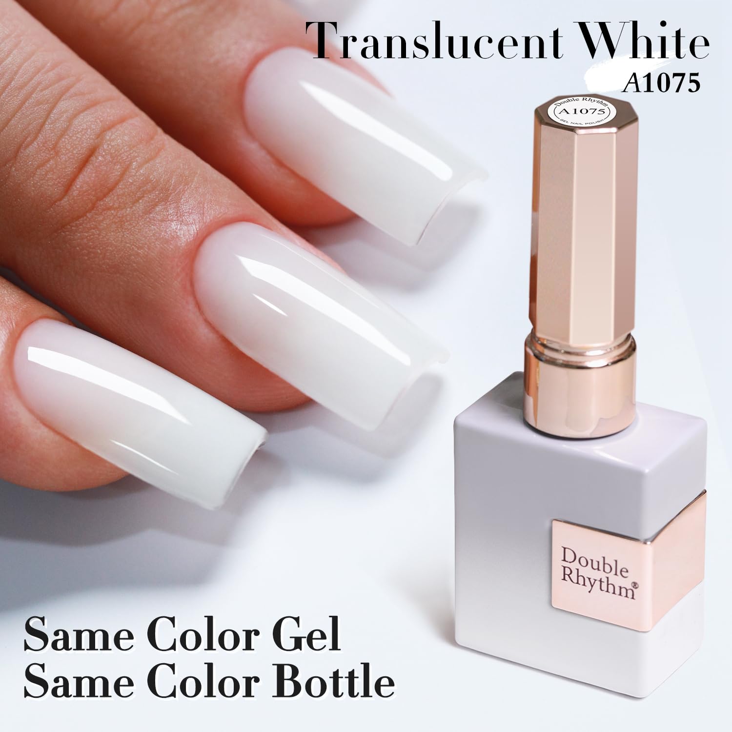 Milky White gel polish being cured under a UV/LED lamp for fast drying.