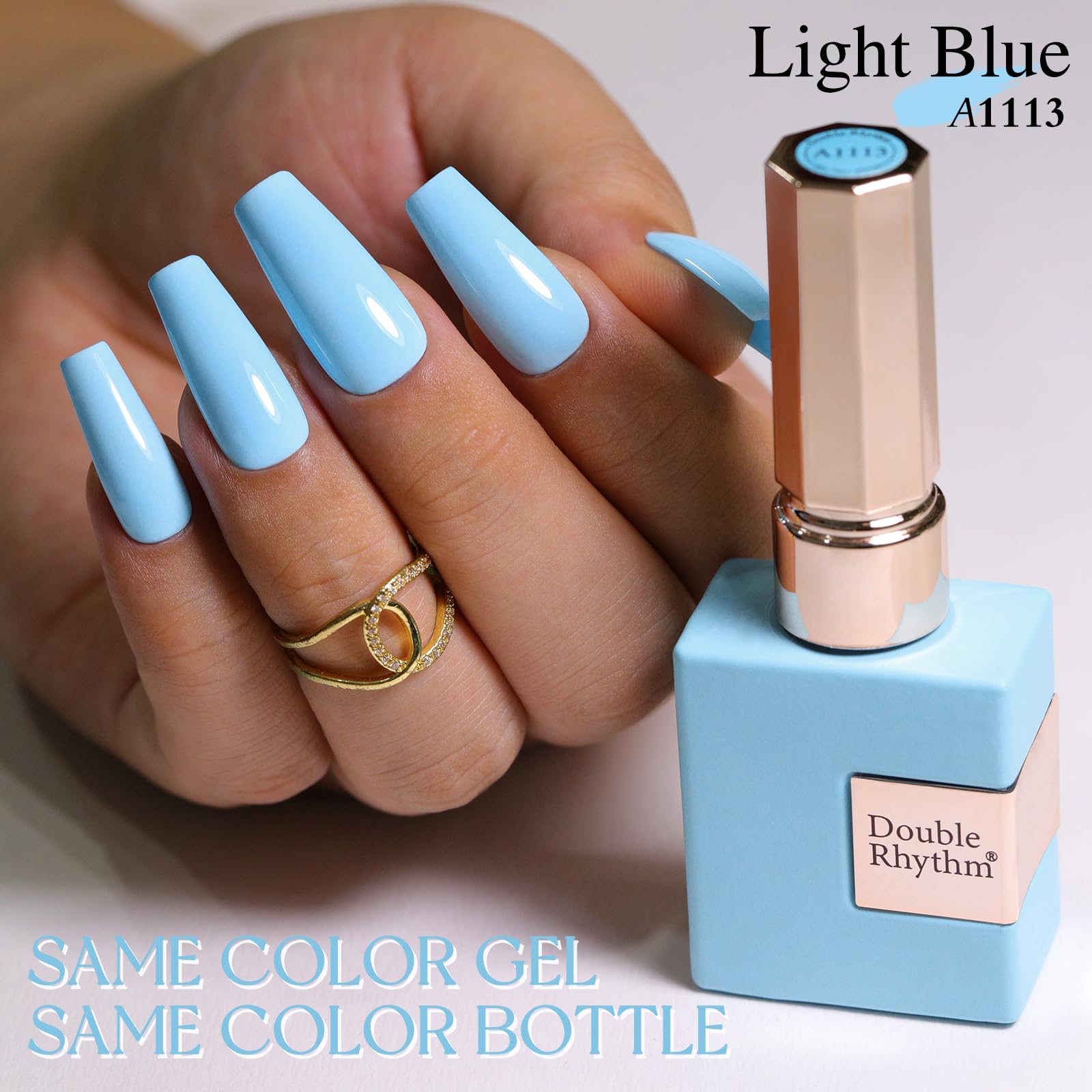 Double Rhythm application brush shows easy, smooth coverage for salon-quality nails.
