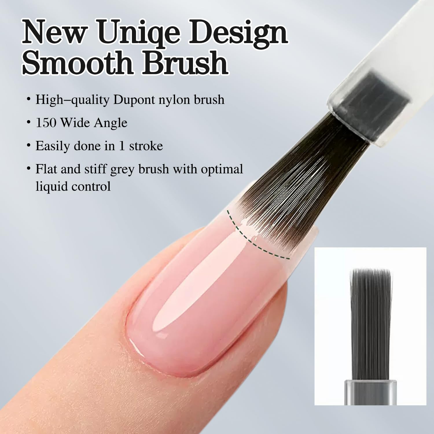 Applied Double Rhythm gel shapes and thickens nails for crisp edges.