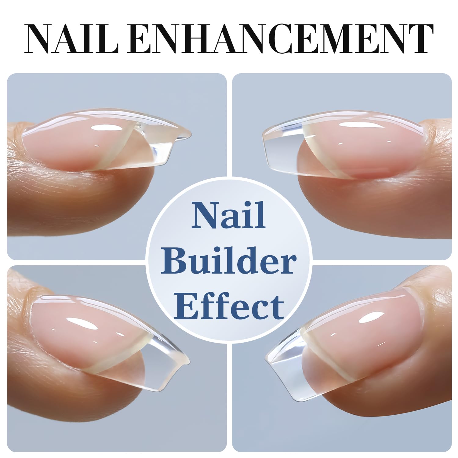 Nails with jewels attached using Double Rhythm clear gel.