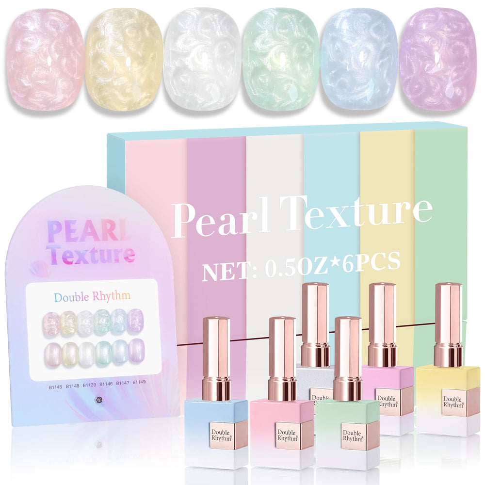 Double Rhythm Pearl Pink 15ml gel polish bottle for a silky, salon-ready finish.