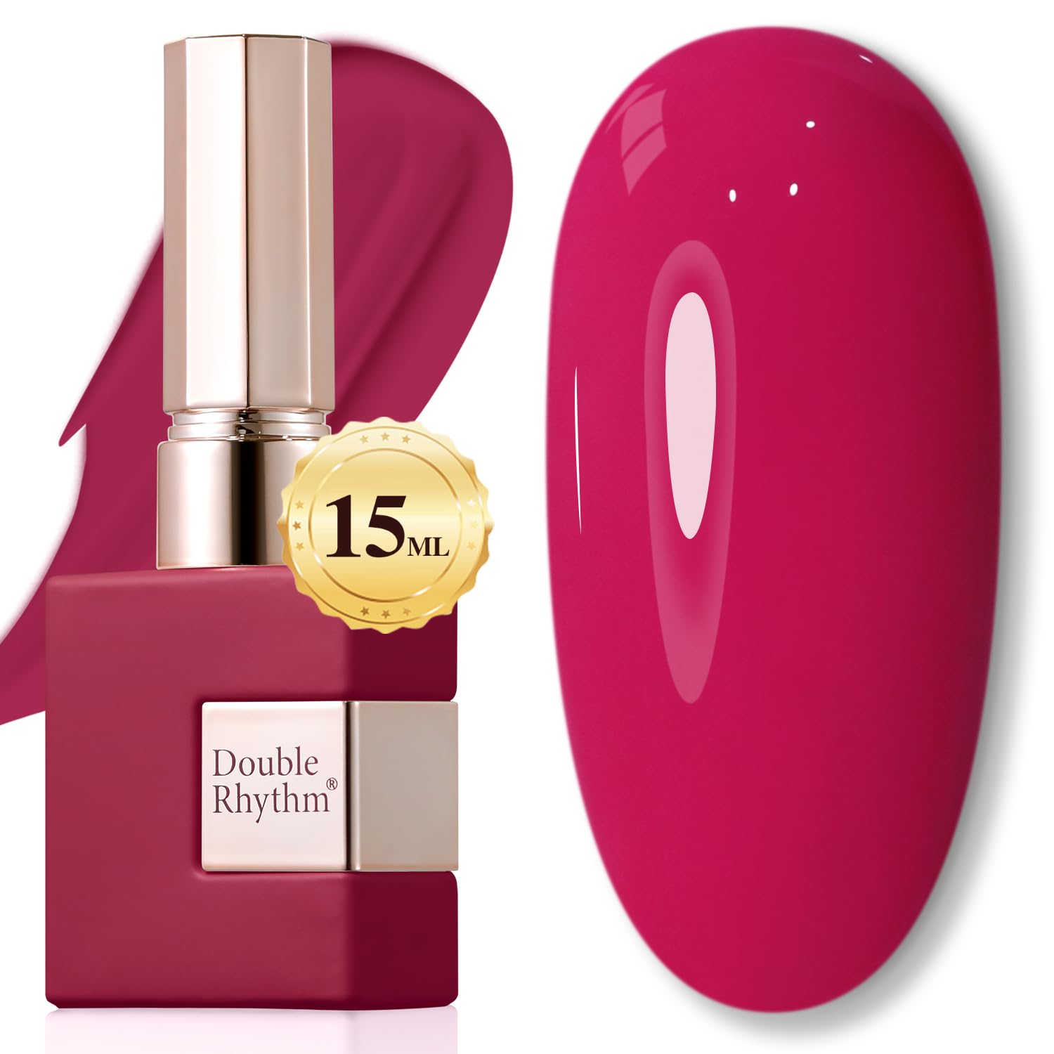Double Rhythm pure sheer gel nail polish bottle ready for long-lasting at-home manicures.