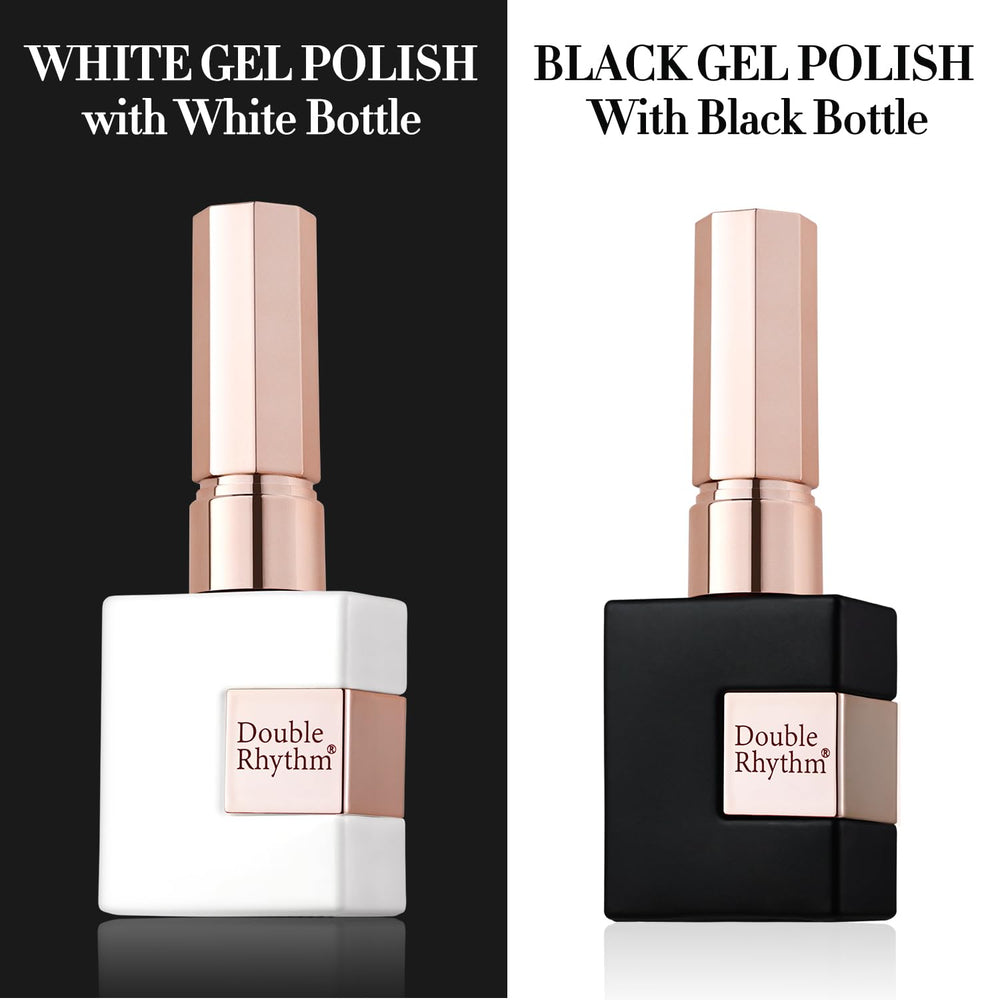 Double Rhythm pure white gel polish swatch showing crisp, opaque coverage.