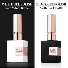Double Rhythm pure white gel polish swatch showing crisp, opaque coverage.