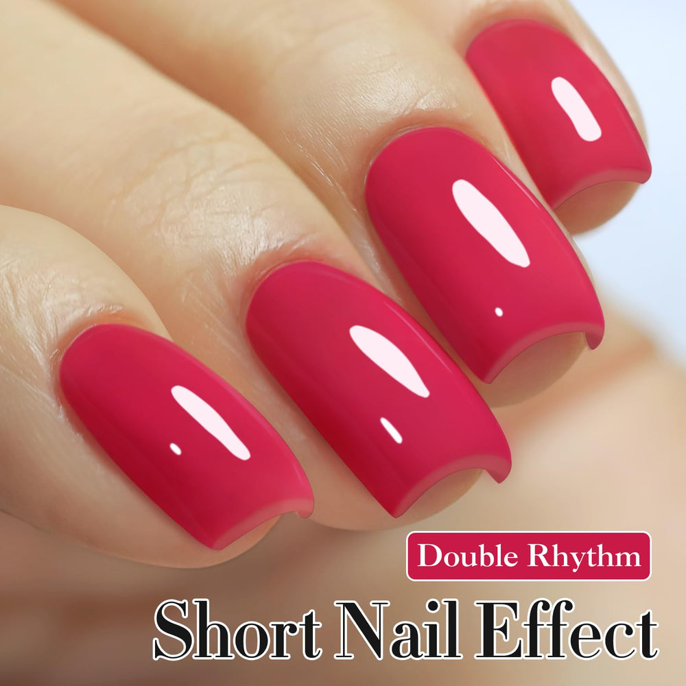 Double Rhythm gel polish brush applying color for easy salon-style results.