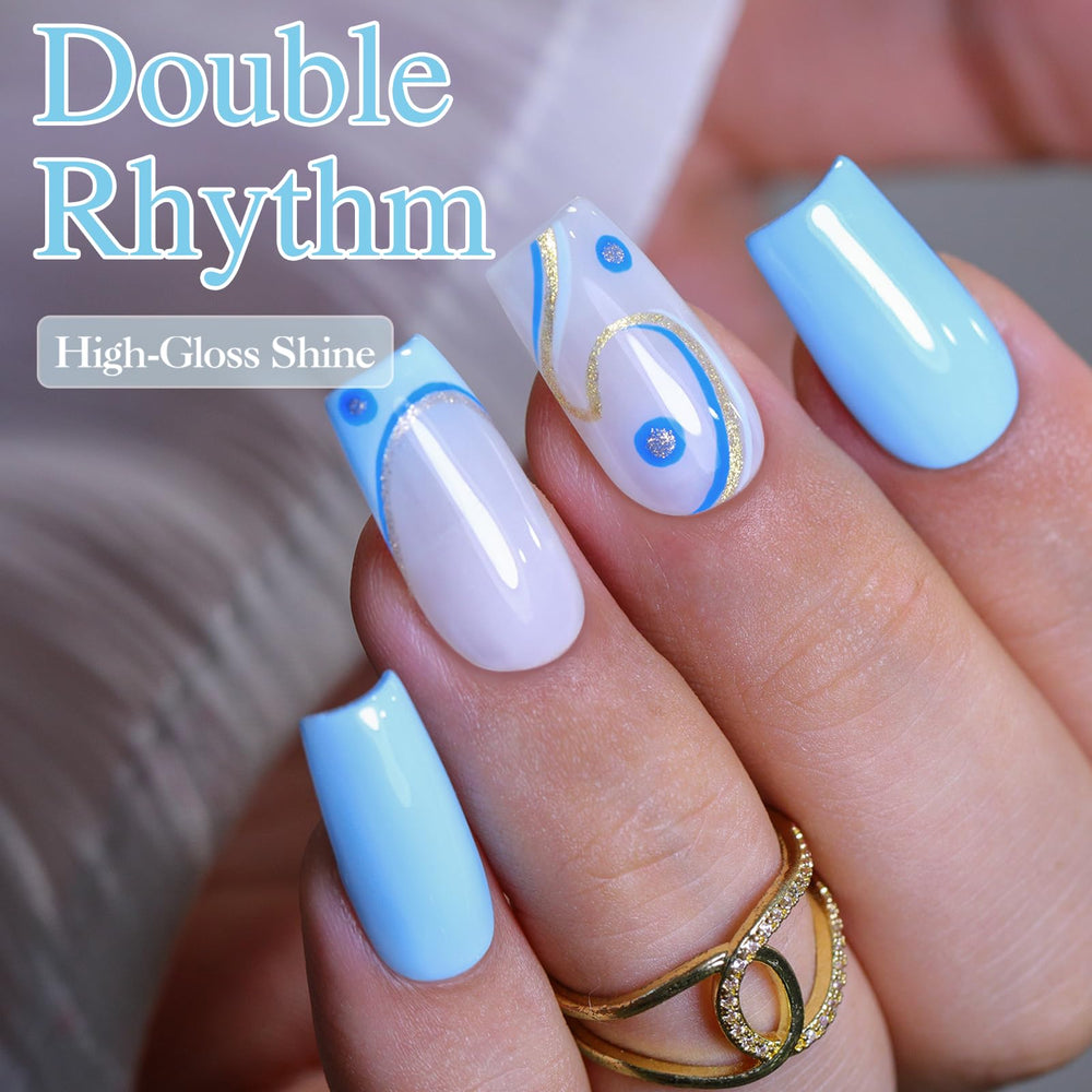 Double Rhythm shake-before-use promotes better consistency and color payoff.