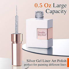 Double Rhythm silver glitter finish swatch showcasing vibrant shine for salon results