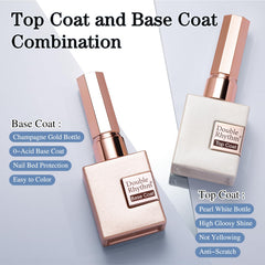 Double Rhythm top coat 15ml bottle with no-wipe gloss finish.