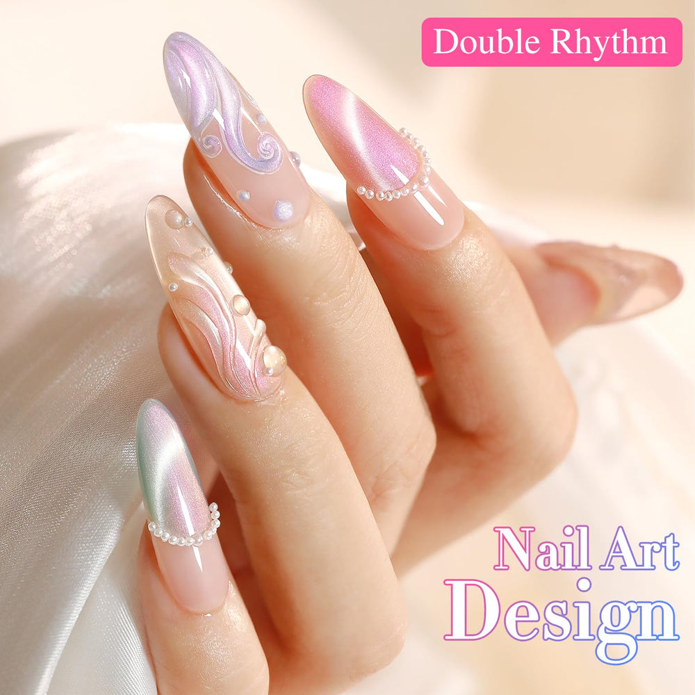 Double Rhythm top coat Mermaid Pink Rose T6-31 enhances shine and longevity