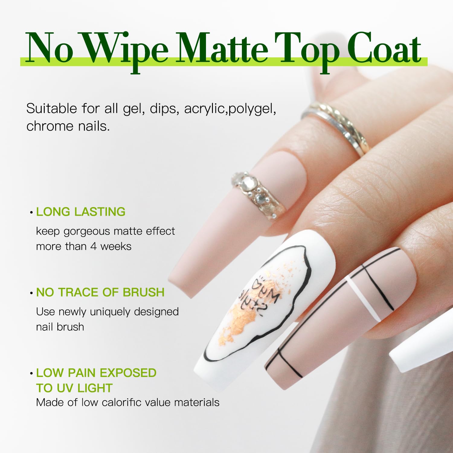 Double Rhythm two-in-one base coat top coat in use on nails.