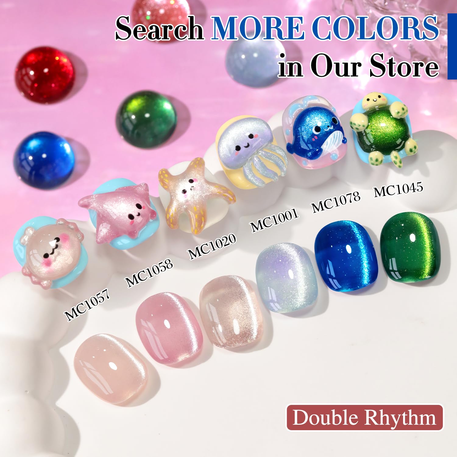Variety of base colors to mix and match cat-eye looks with Double Rhythm