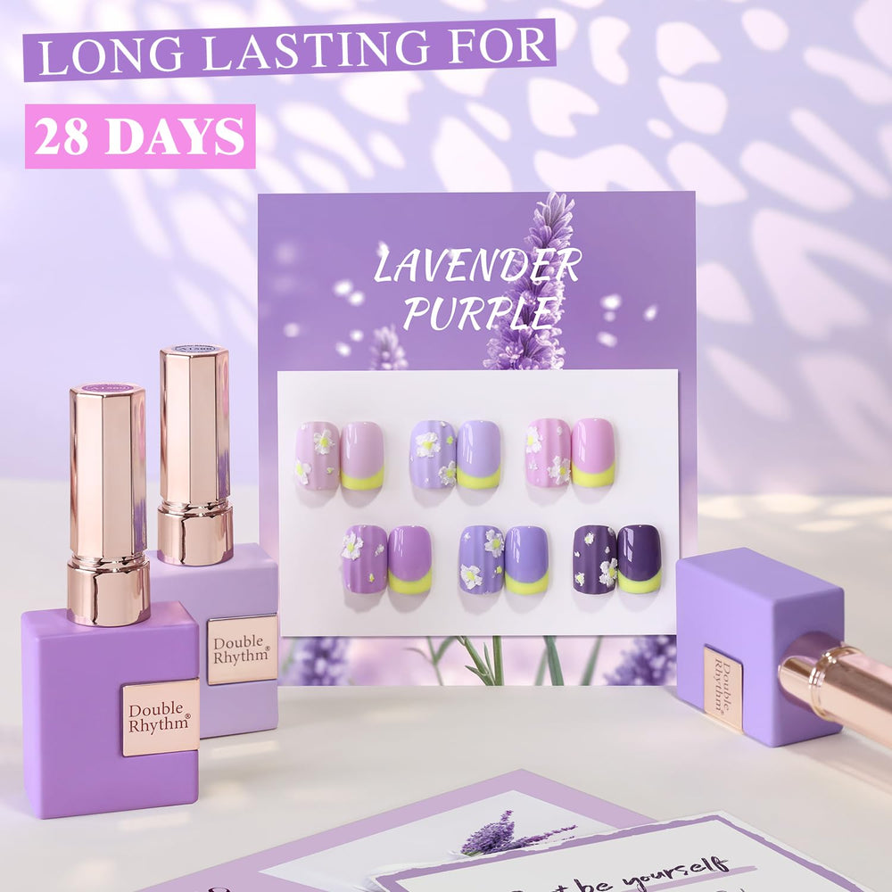 Double Rhythm violet shimmer gel polish adds subtle sparkle to manicures.