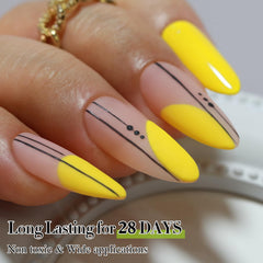 Double Rhythm yellow nail art setup highlights versatile DIY looks.
