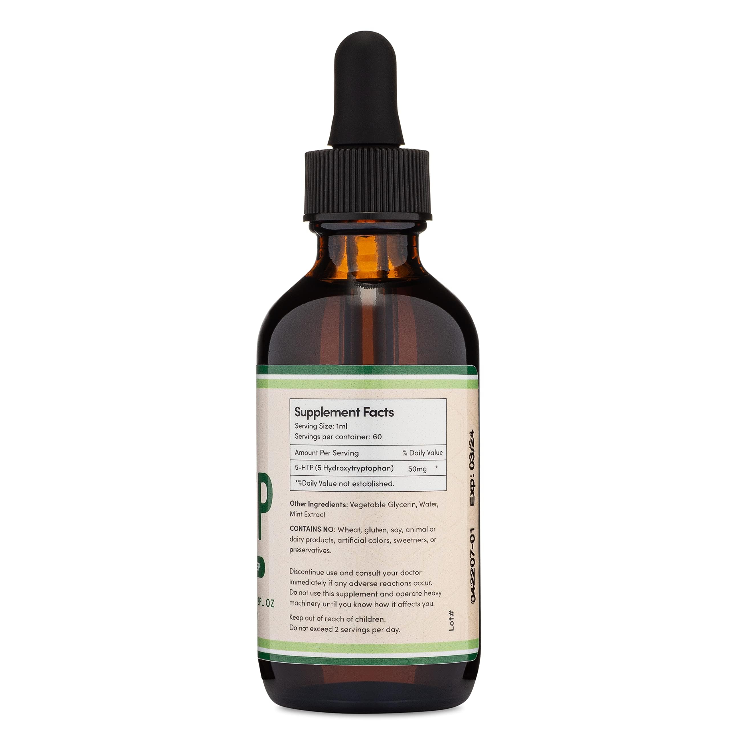 Double Wood 5HTP supplement facts panel ensures transparency and dosage details