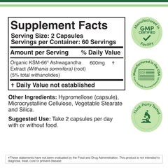 Double Wood Ashwagandha KSM 66 capsules for high-strength stress support
