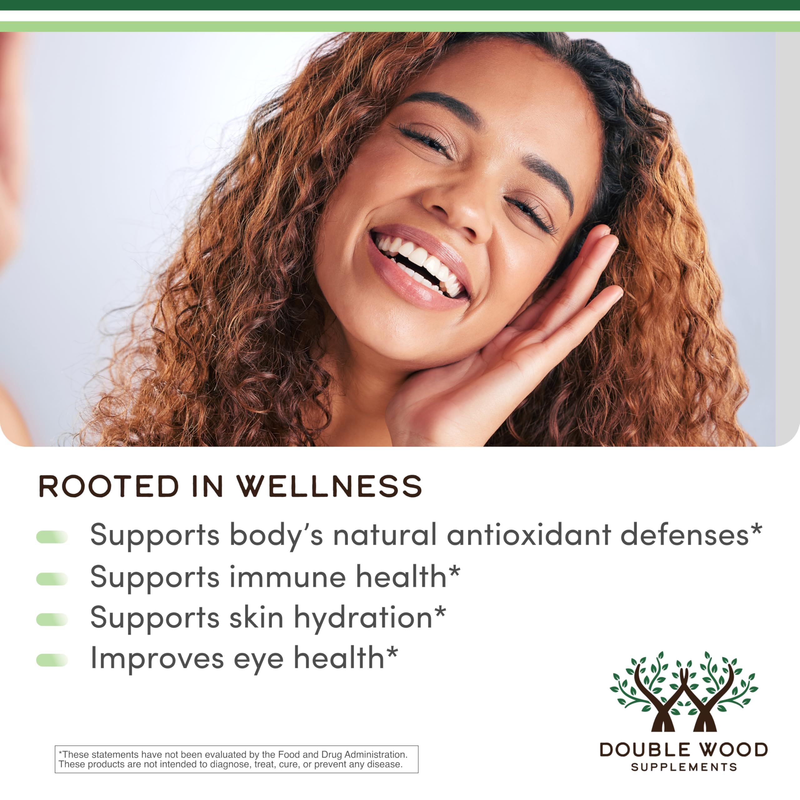 Softgels inside the Double Wood Astaxanthin bottle for daily use.