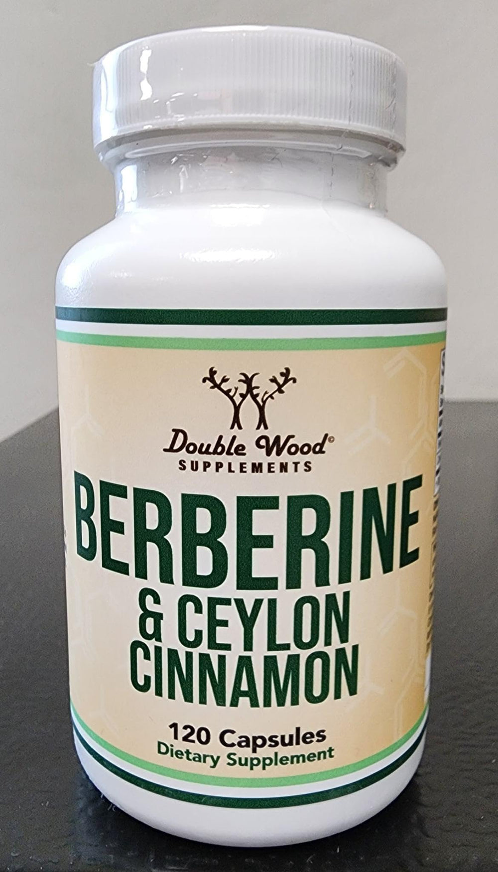 Double Wood Berberine Cinnamon gluten-free badge for dietary suitability.