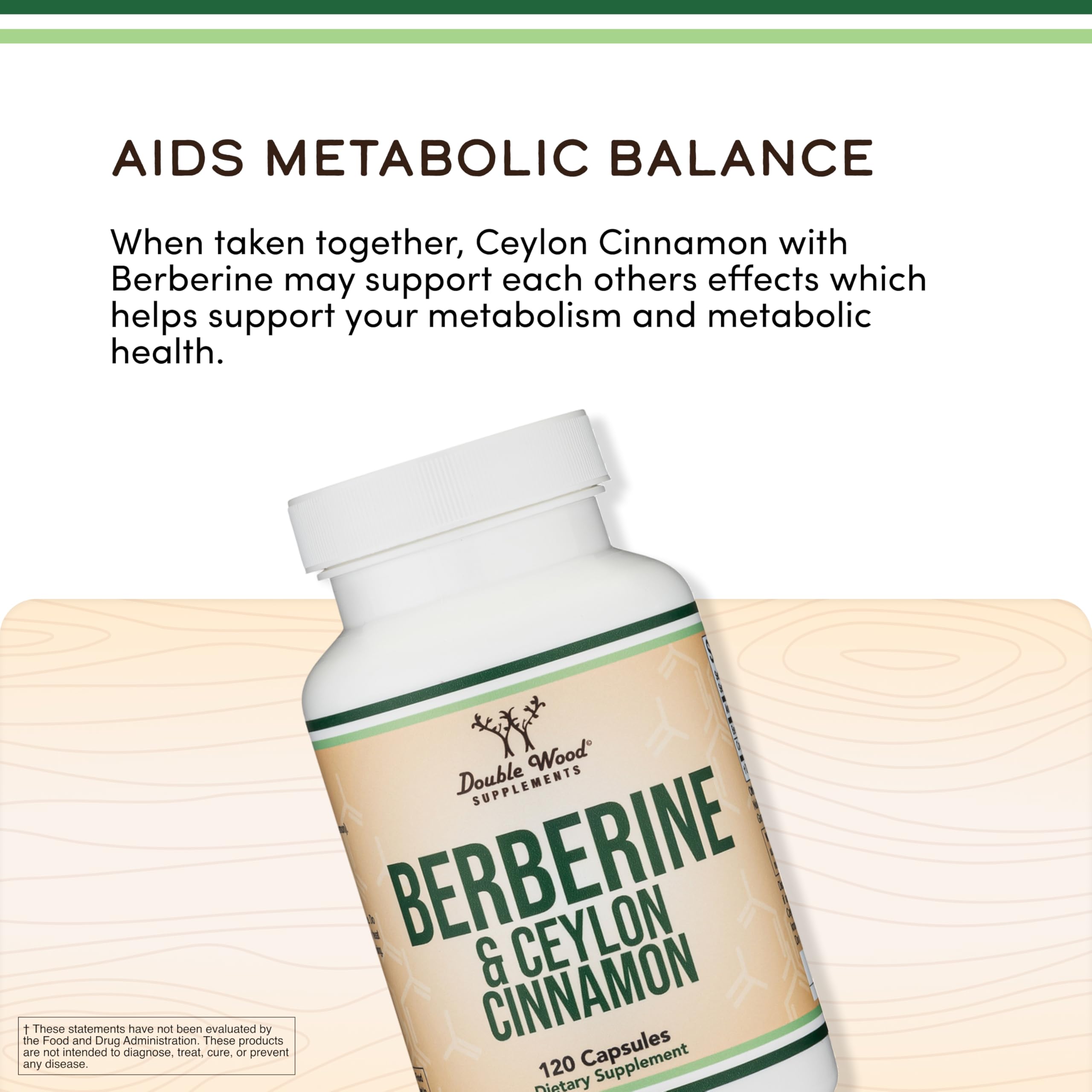 Double Wood Berberine Cinnamon third-party testing seal signals safety.