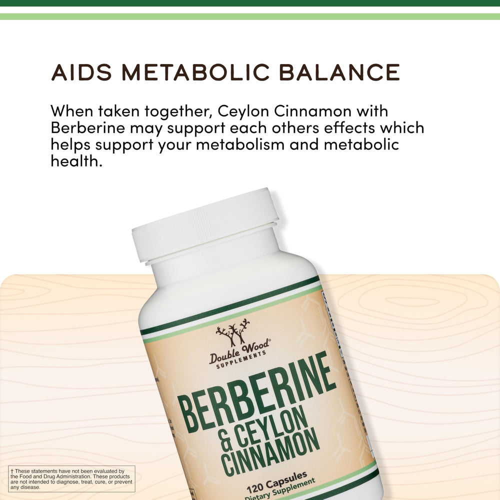 Double Wood Berberine Cinnamon third-party testing seal signals safety.