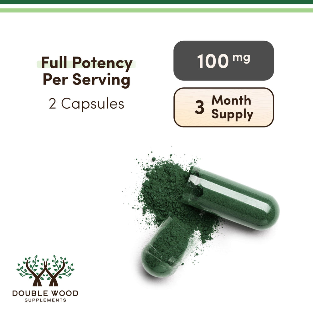 Double Wood Chlorophyll capsules USA-made seal conveys reliability and purity