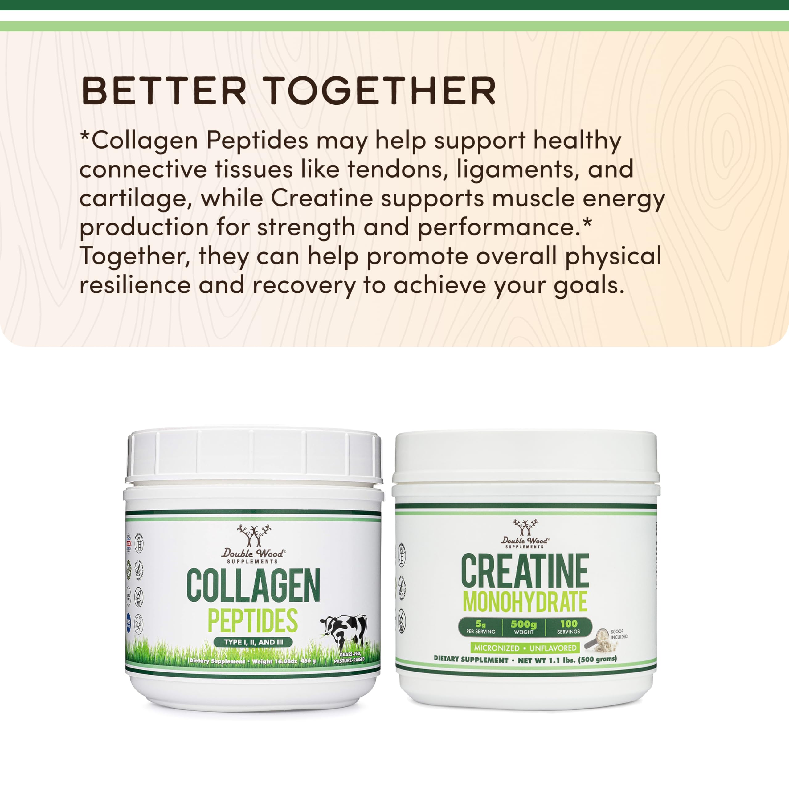 Grass-fed bovine collagen source badge on packaging indicating quality