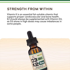 Label detail showing K2Vital All-Trans K2MK-7 on Double Wood bottle