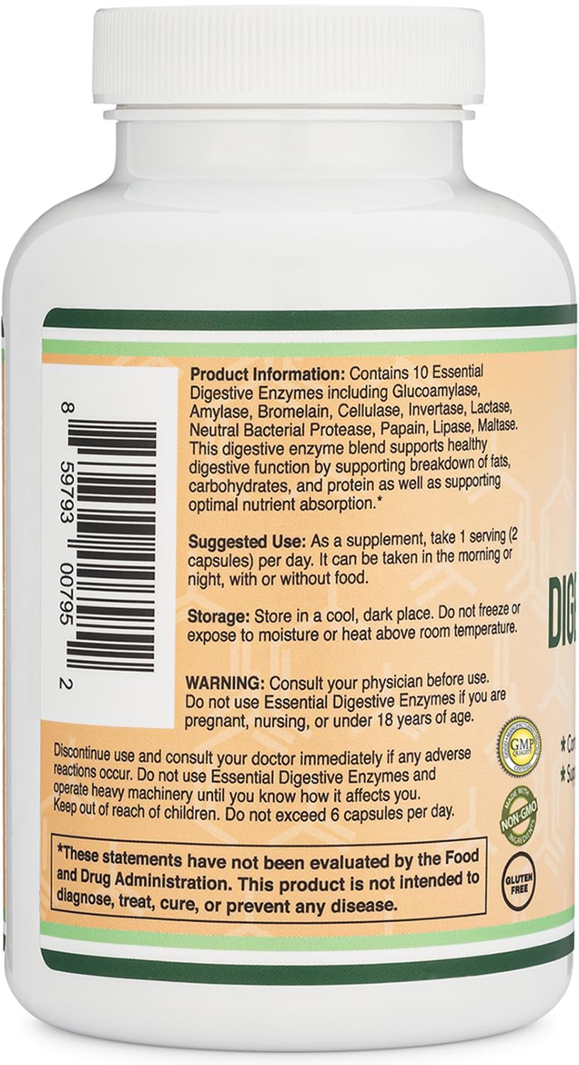 Double Wood Digestive Enzymes resealable packaging keeps enzymes fresh.