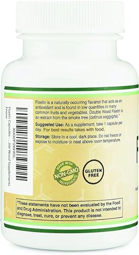 Double Wood Fisetin bottle on table demonstrates easy daily routine use.