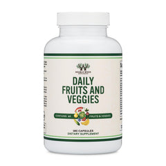 Double Wood Fruits and Veggies Daily Blend bottle for vegan daily wellness