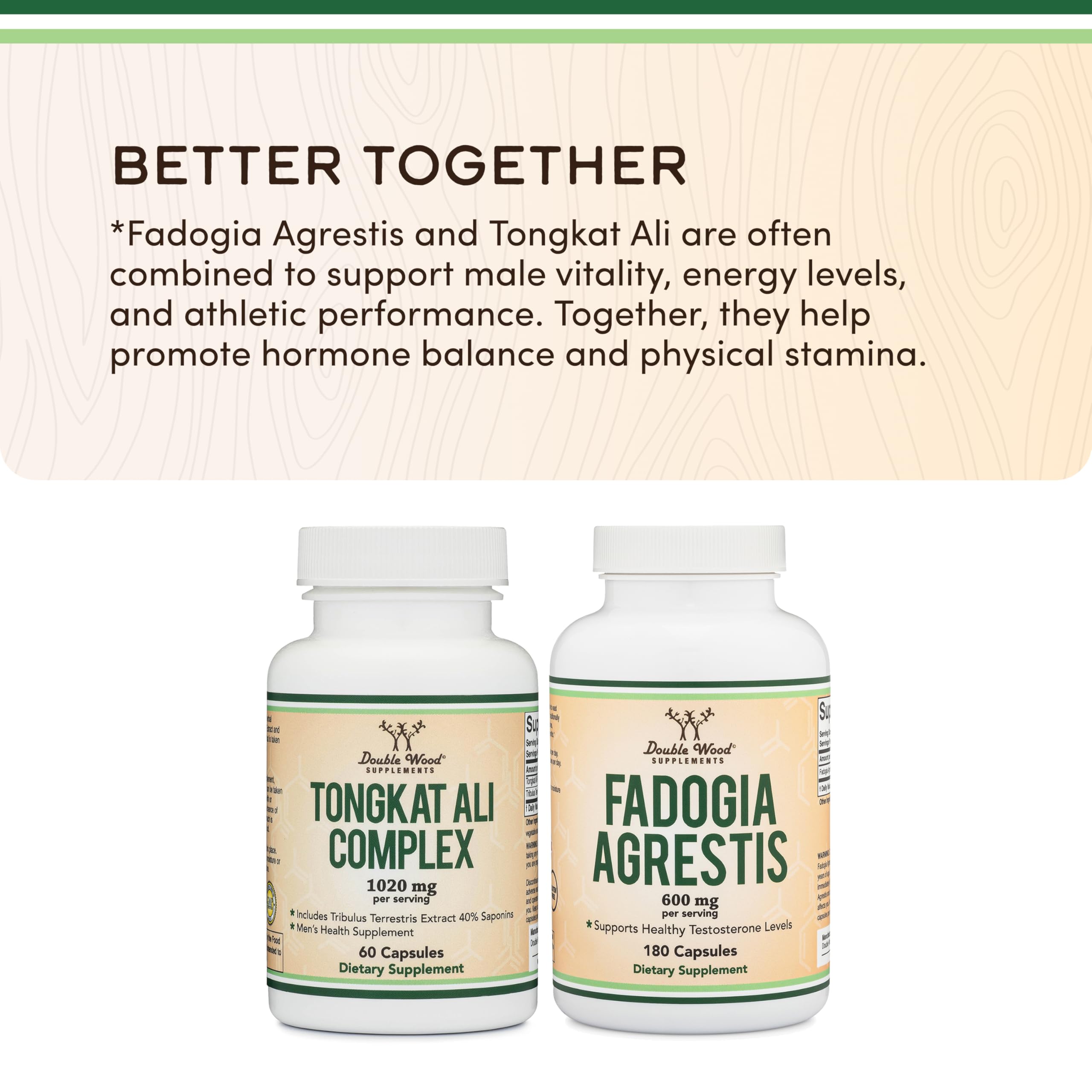 Double Wood capsules in a gym setting suggesting workout endurance