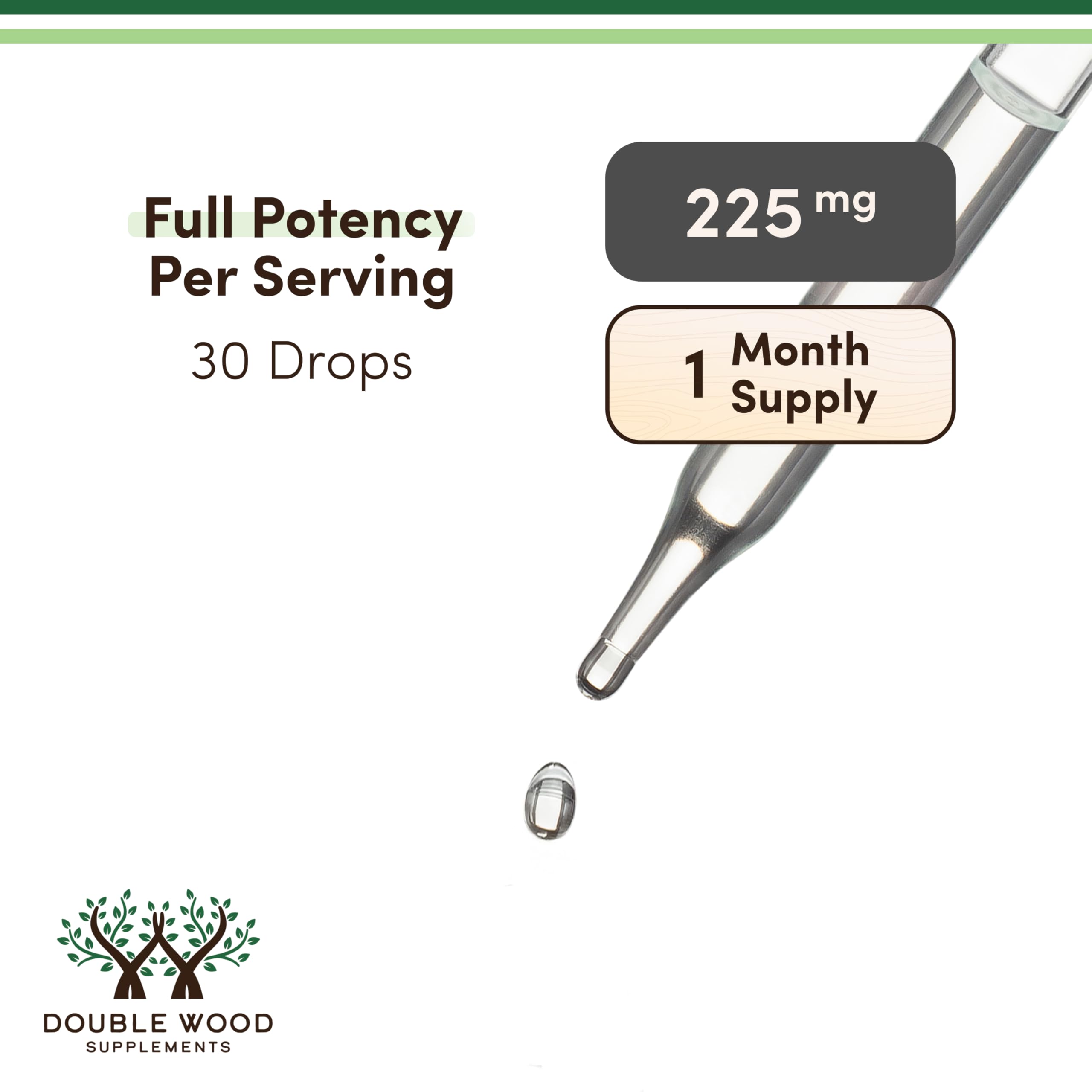 D3 K2 drops with measuring mark, signaling 30 servings per bottle