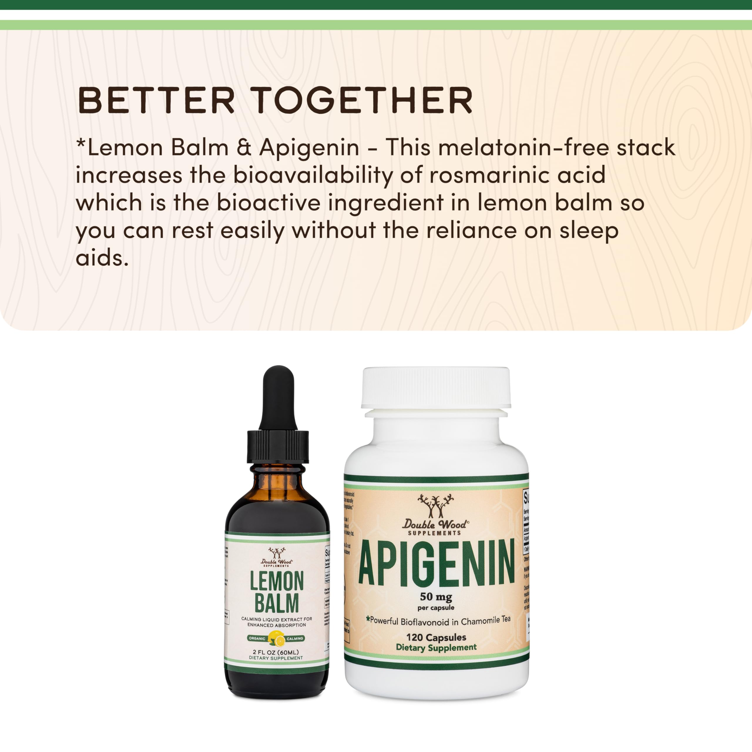 Double Wood Lemon Balm tincture made in USA with quality control.