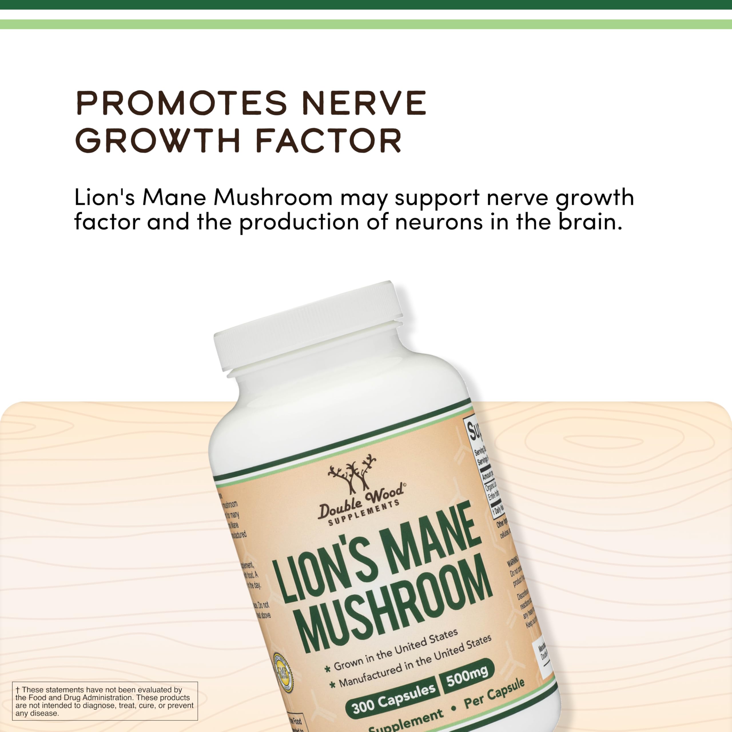 Lions Mane capsules being poured, highlighting convenience for daily use