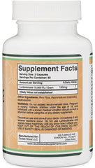 Ingredients label on Double Wood Lumbrokinase showing no fillers and non-GMO