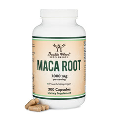 Double Wood Maca Root Capsules bottle front view for energy support