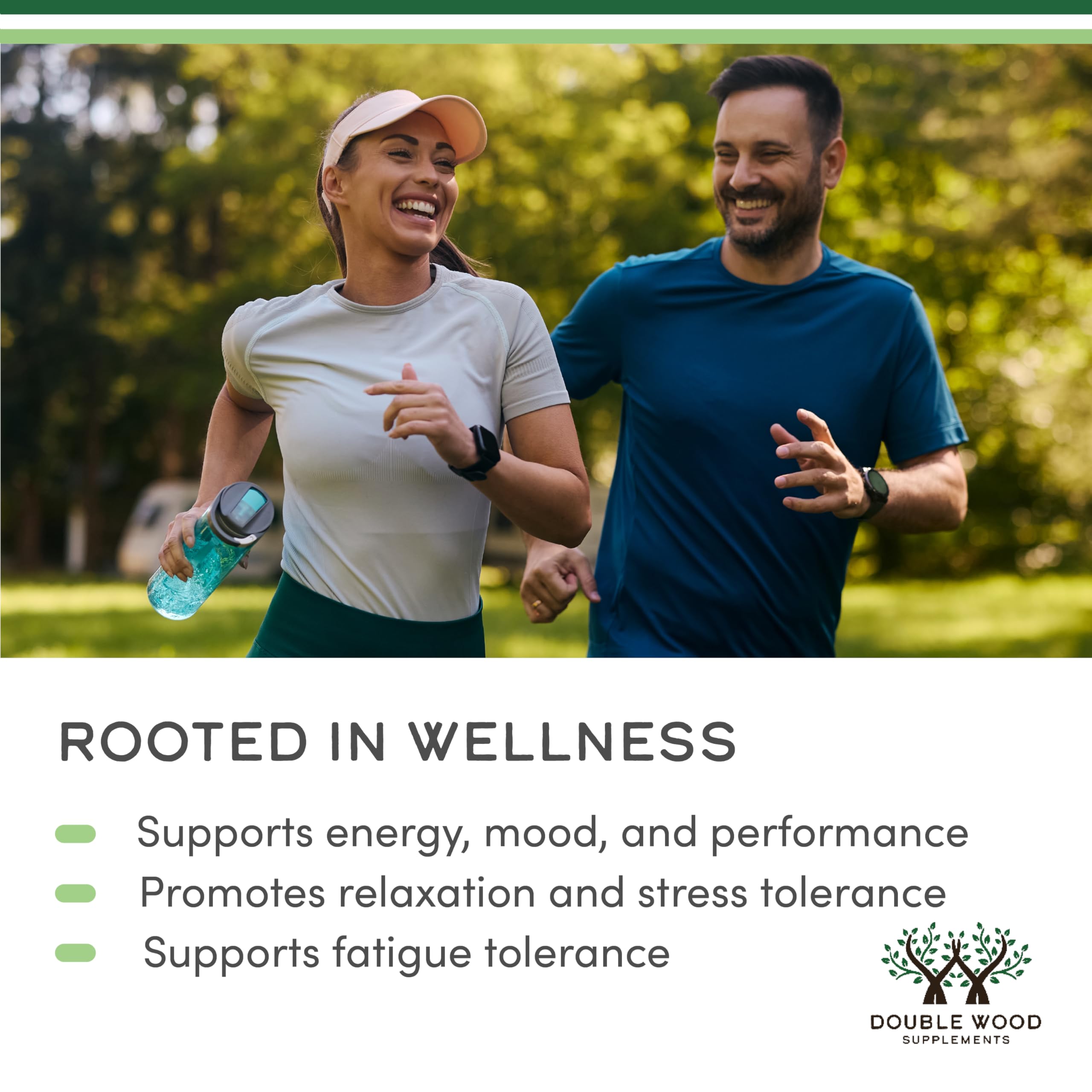 Double Wood Maca Root Capsules label with third-party testing mention