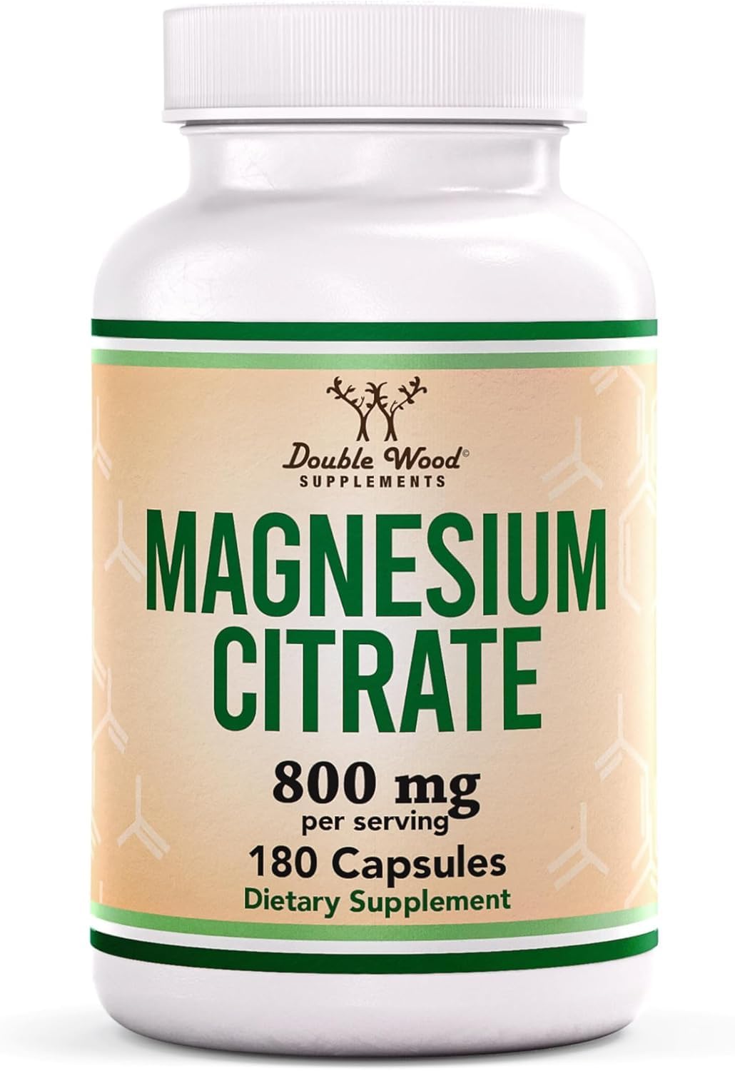 Double Wood Magnesium Citrate 800mg bottle supports digestion and occasional constipation relief.