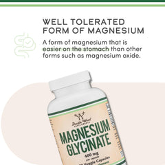 Double Wood Magnesium Glycinate bottle on a wooden surface emphasizes quality
