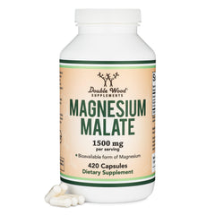 Double Wood Magnesium Malate bottle front for daily use.