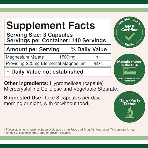 Double Wood Magnesium Malate capsules close-up showing easy dosing.