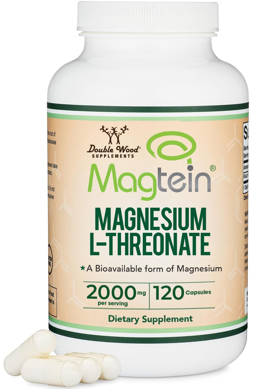 Double Wood Magtein bottle on shelf for brain magnesium support