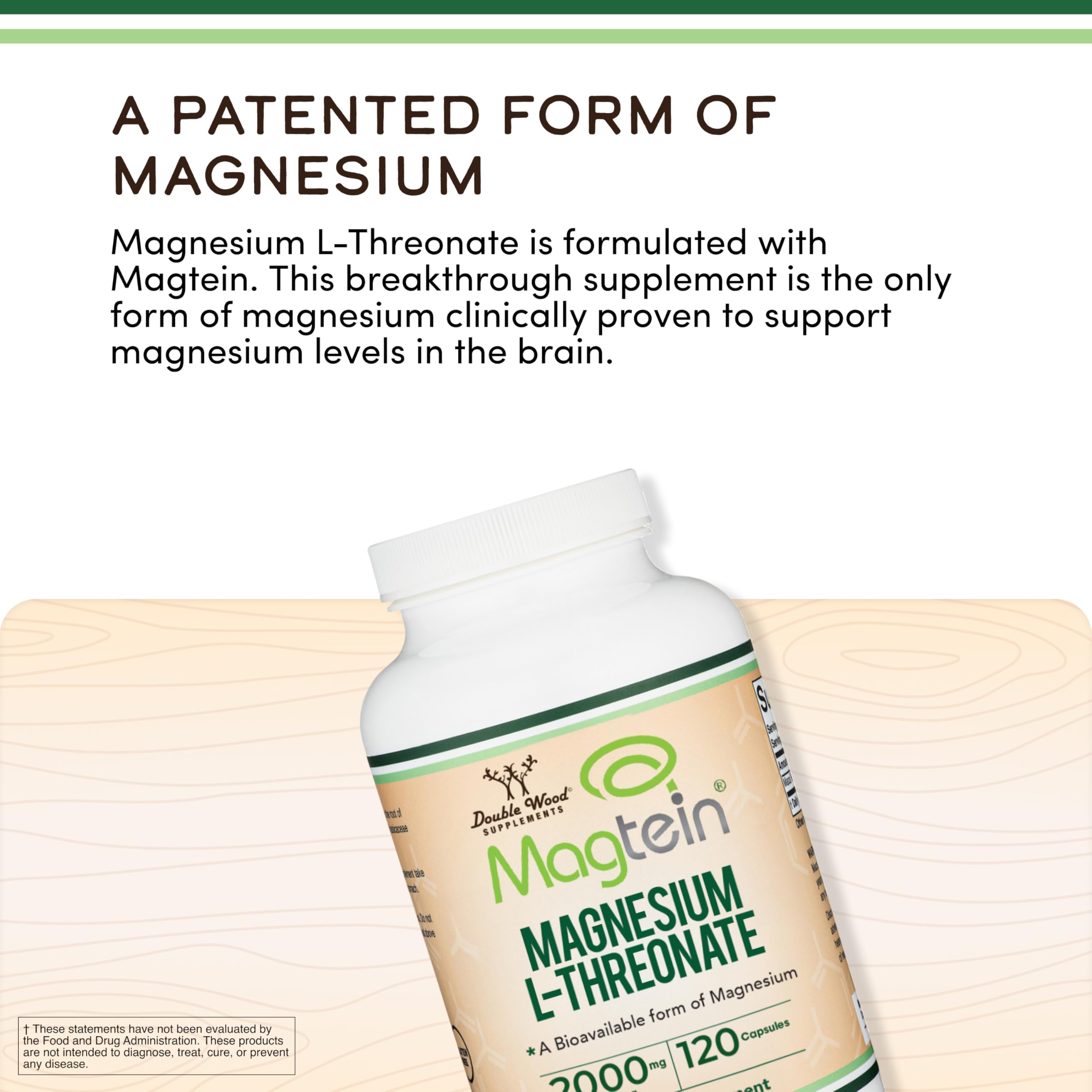 Close-up of Magtein label showing purity and testing
