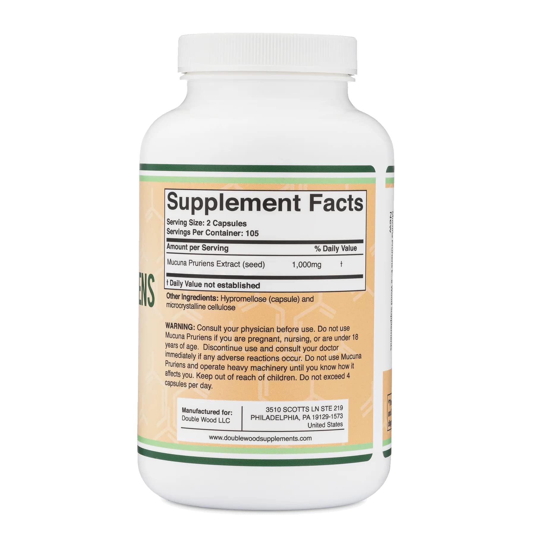 Double Wood Mucuna serving capsule ready for daily motivation.