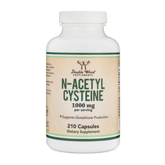 Double Wood NAC bottle with capsules highlighting antioxidant support for daily wellness