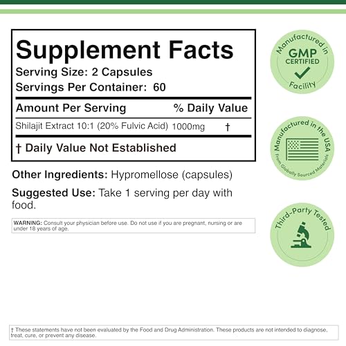 Double Wood Shilajit 20 percent Fulvic Acid bottle highlighting potent antioxidant support.