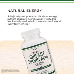 Shilajit powder inside capsules from Double Wood showing convenient daily dosage.