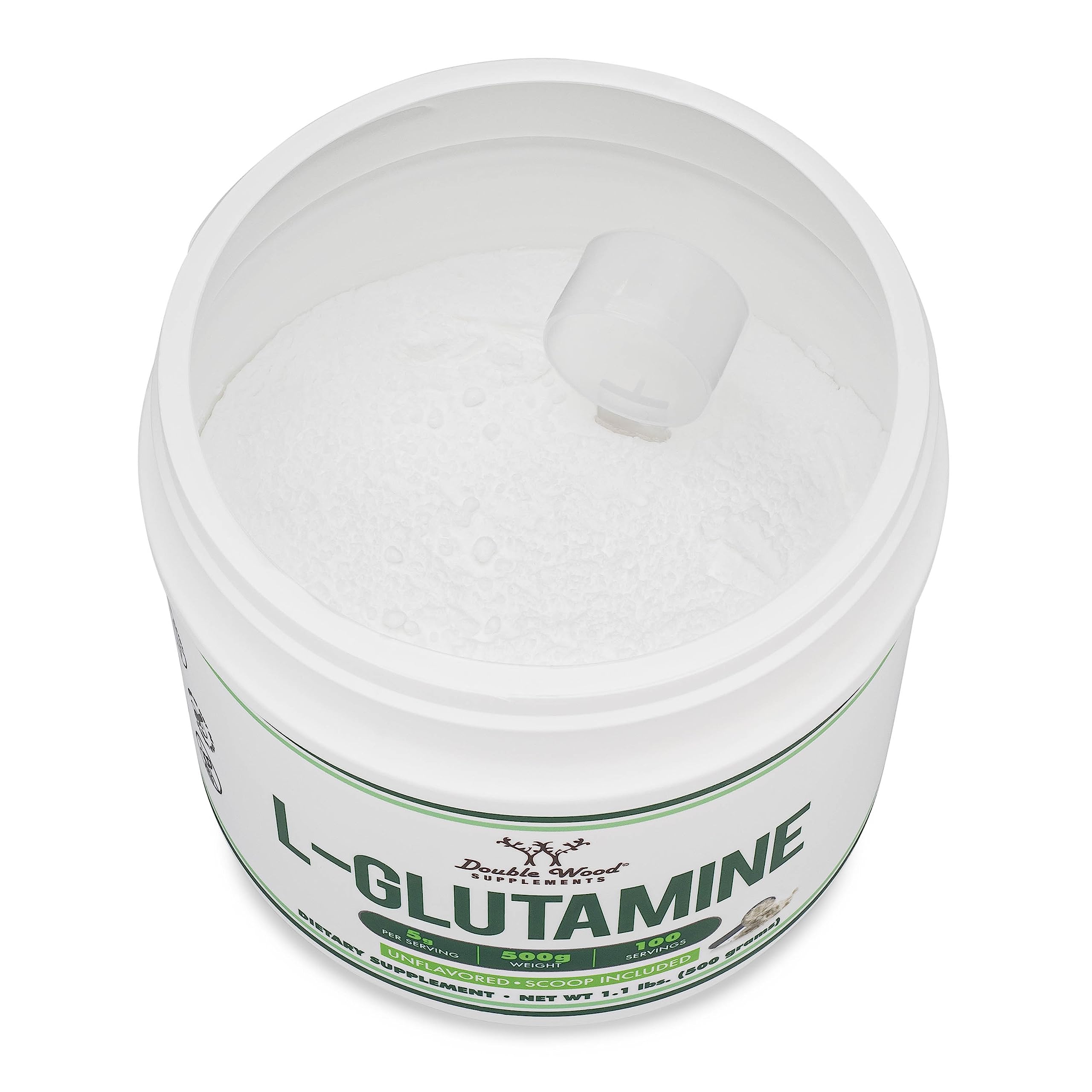 Double Wood L-Glutamine powder is keto and vegan friendly.