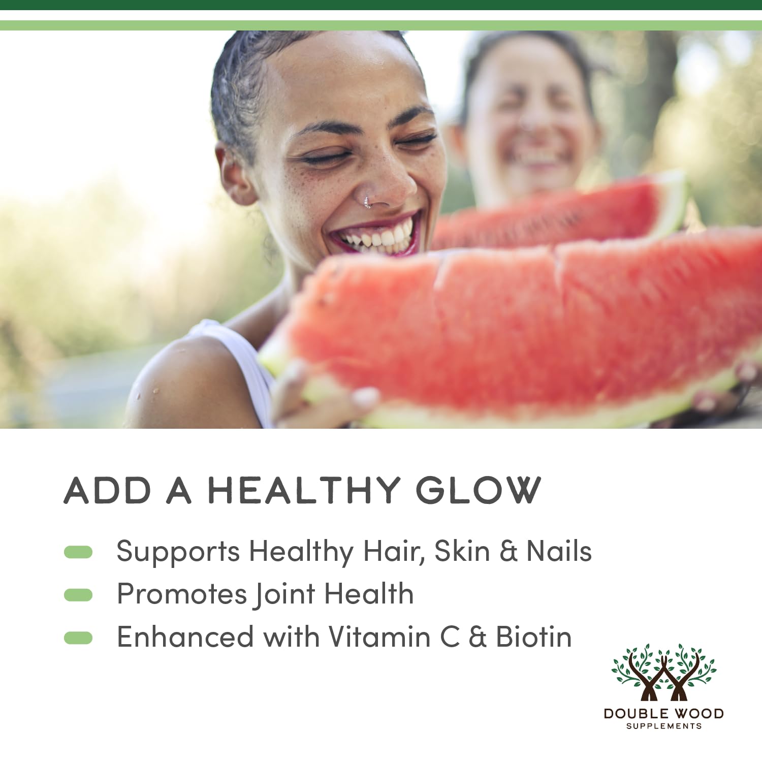 Close-up of ingredients panel showing hydrolyzed collagen and biotin.