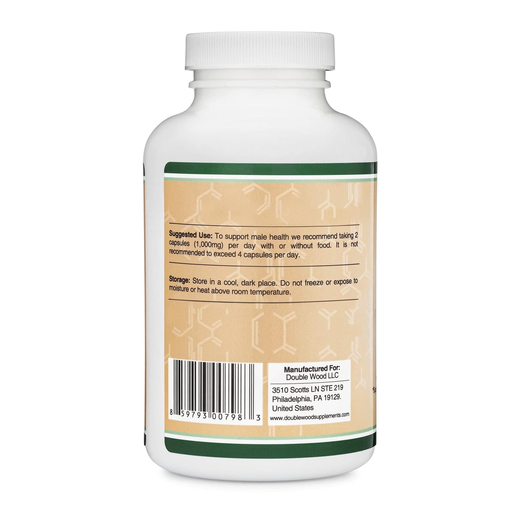 Double Wood Tribulus 1000 mg capsules beside measuring spoon for easy daily dosing