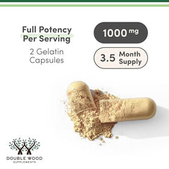 Capsules in bottle offer a convenient 1,000 mg serving for daily use